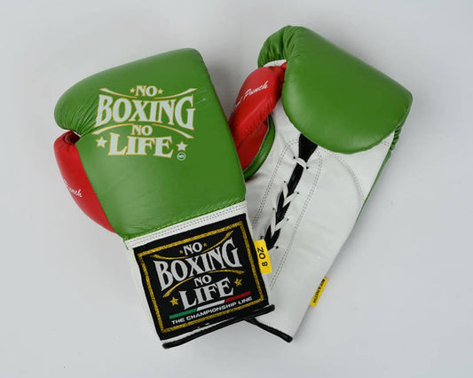 No boxing no life Green/White boxing gloves, premium sparring training gear