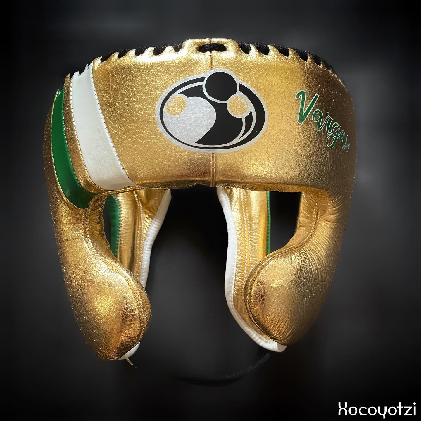 Boxing Gloves Set, Gold/Green Boxing set, Boxing Head Guard