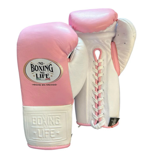 No boxing no life Pink/White boxing gloves 4-24oz , soft-fit sparring gear