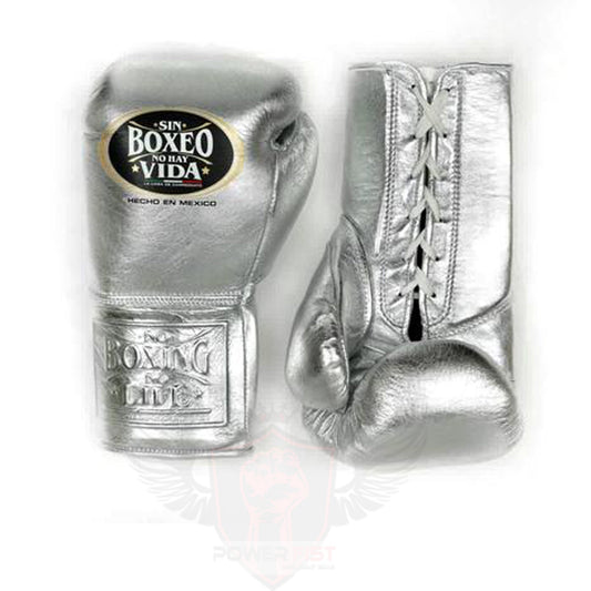 No Boxing No Life Silver Professional Training Boxing Gloves | Customizable Gloves