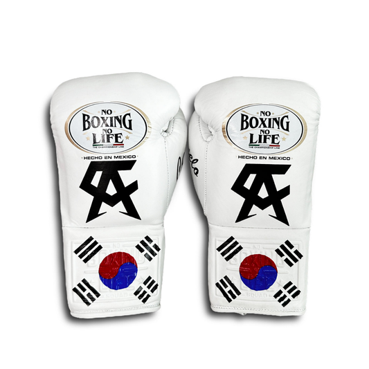 No boxing no life White boxing gloves 4-24oz , professional soft-fit sparring gear