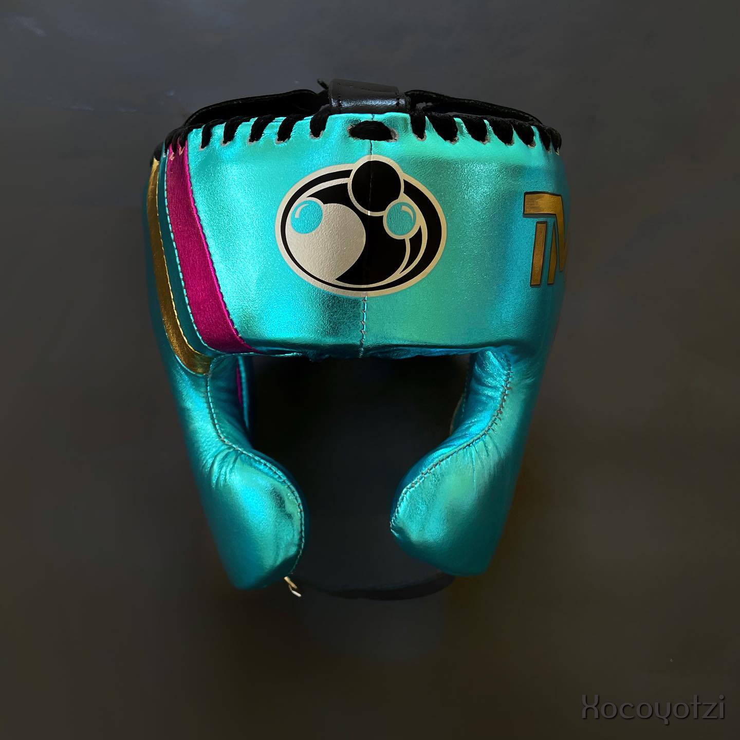 Boxing Gloves Set, Sky Blue/Gold Boxing set, Boxing Head Guard