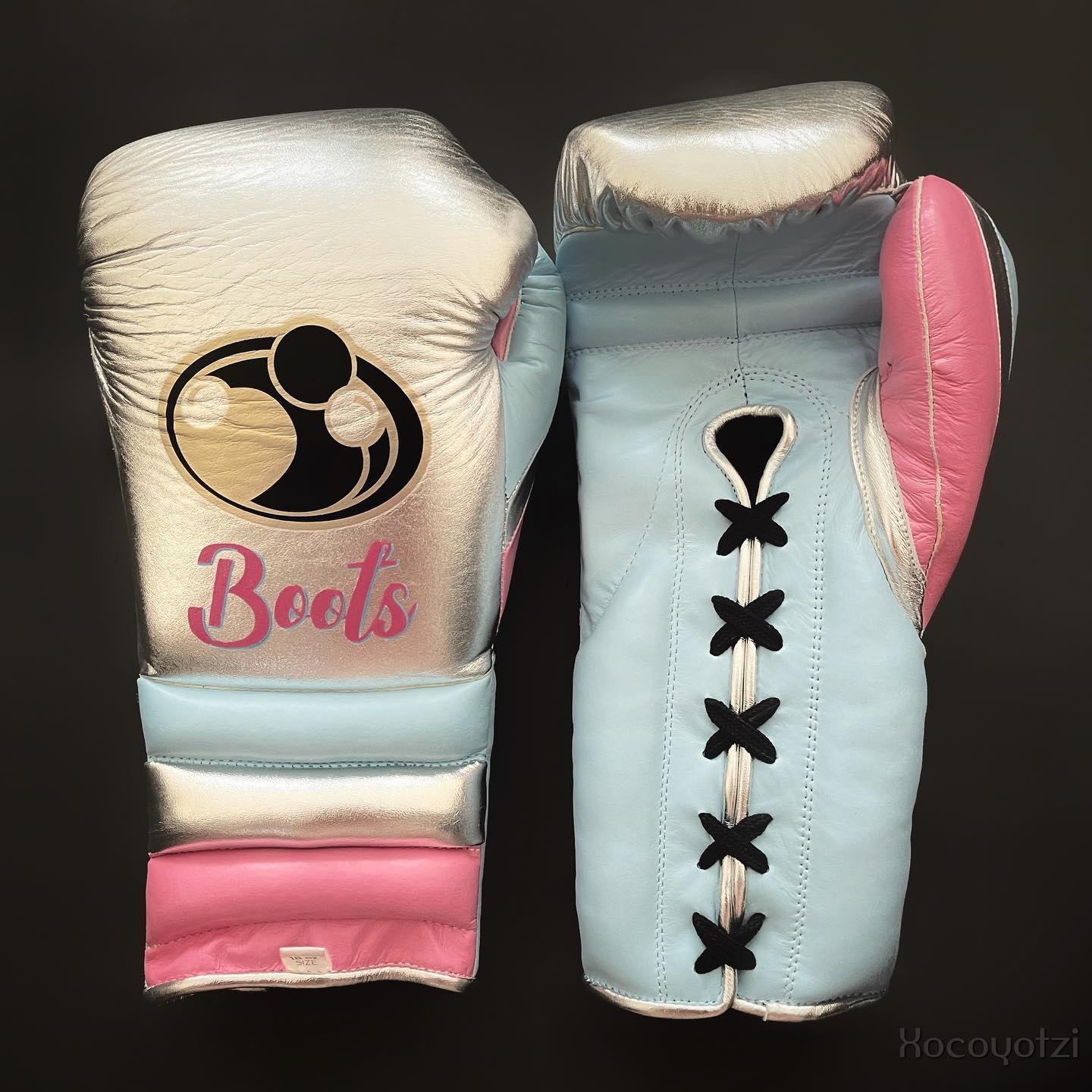 Boxing Gloves Set, Silver/ Pink Boxing set, Boxing Head Guard