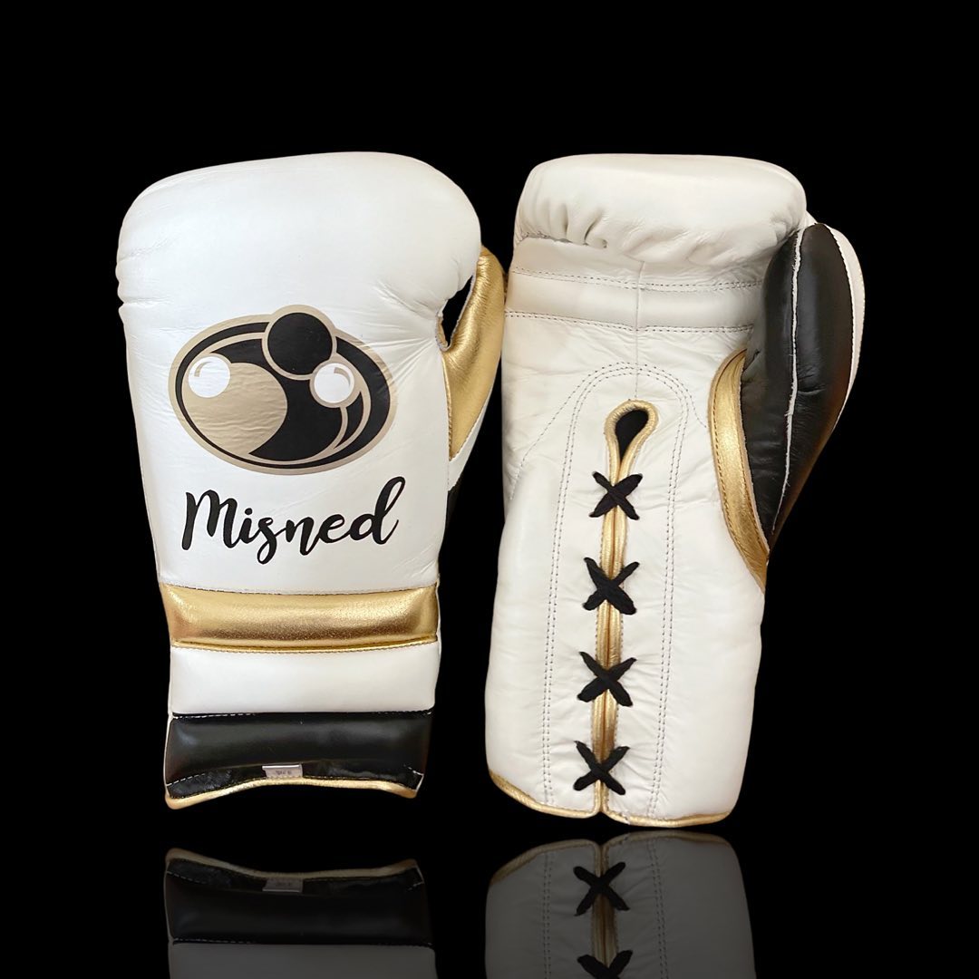 Boxing Gloves Set, White/Gold Boxing set, Boxing Head Guard