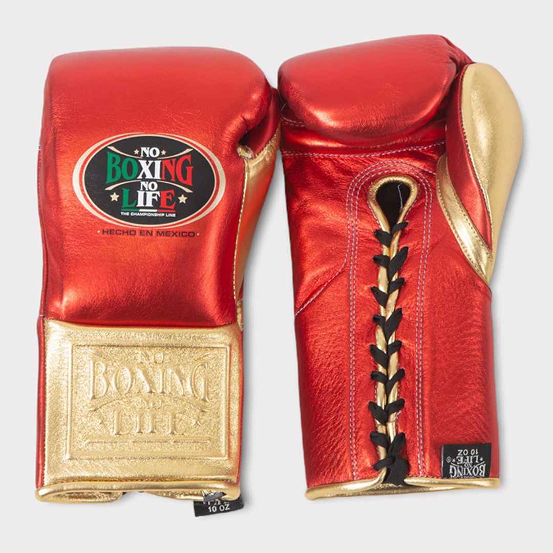 No Boxing No Life Boxing Gloves Red/Gold Custom made