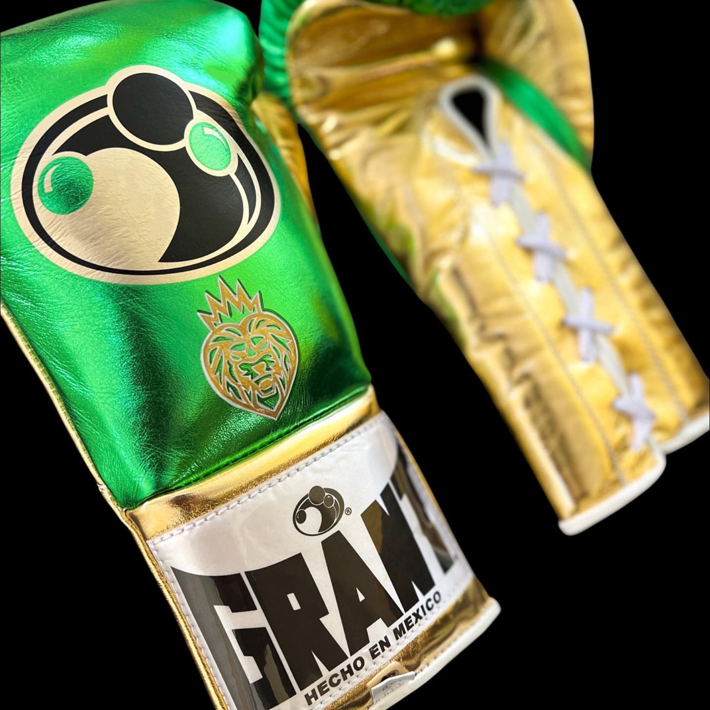 Grant Boxing Gloves Green/Gold Leather