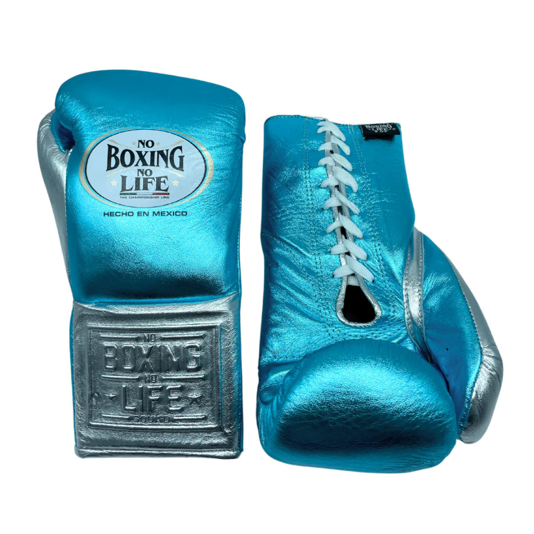 No Boxing No Life Boxing Gloves Sky-Blue/Silver Sparring