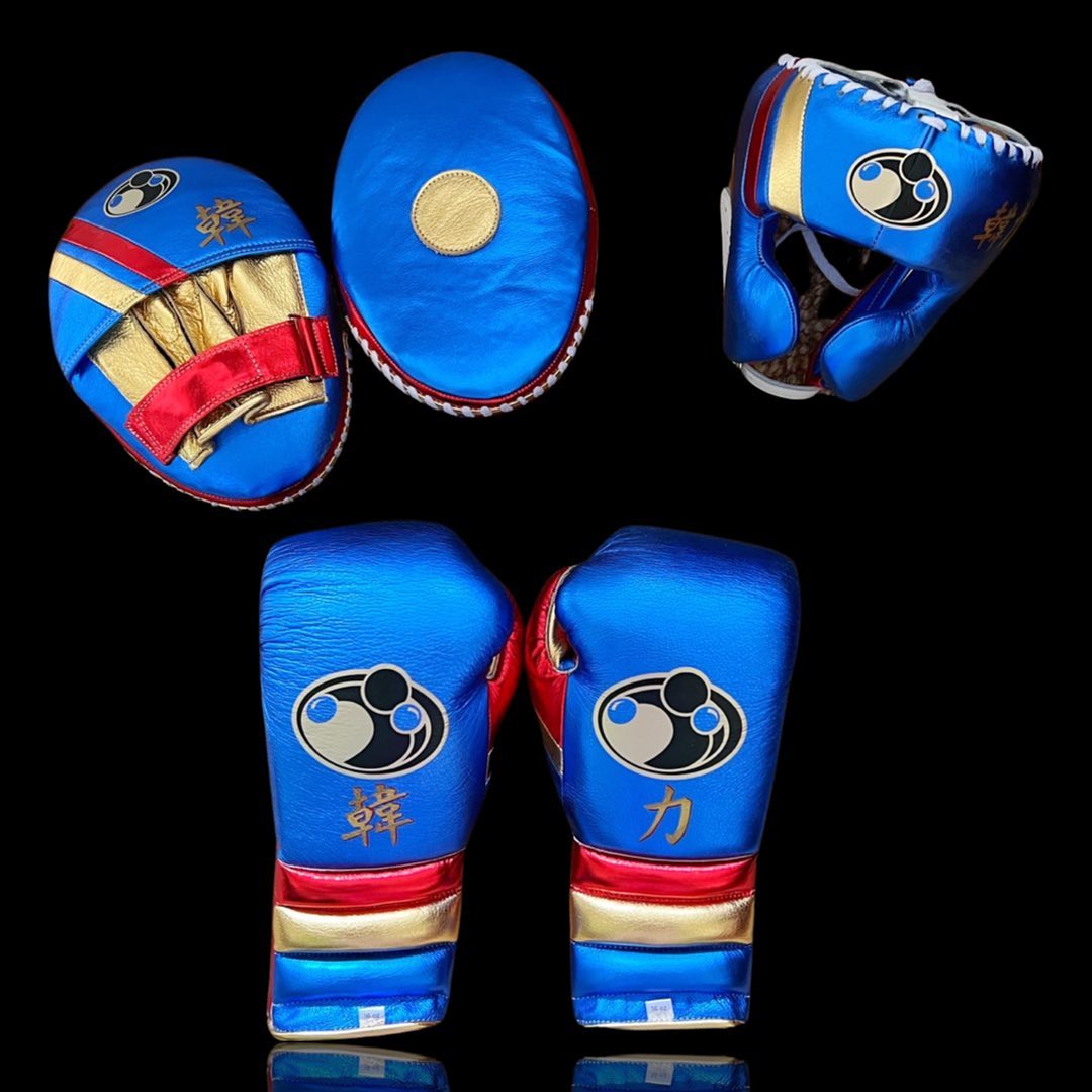 Boxing Gloves Set, Blue Boxing set, Boxing Head Guard