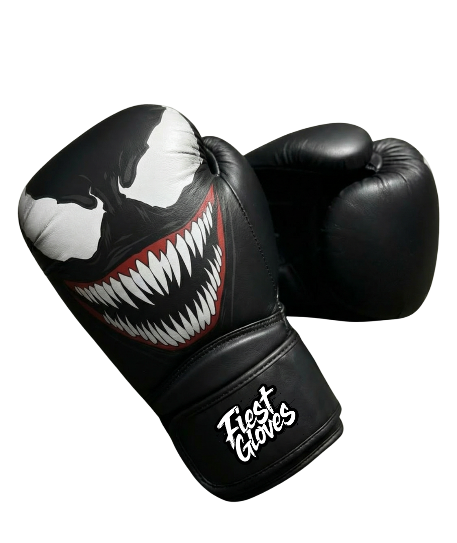 Fiest Winning Style Boxing Gloves Black Custom made Velcro