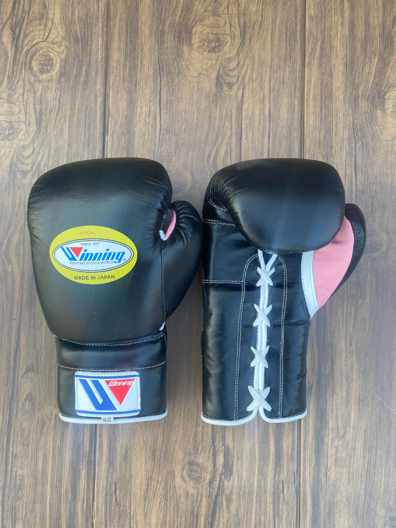 Winning Boxing Gloves Black/Pink Boxing Training