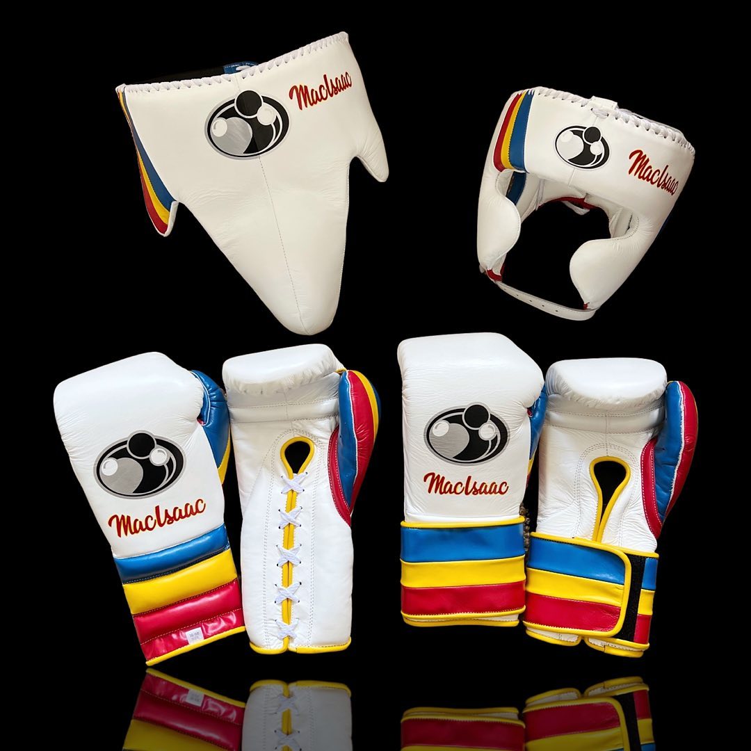 Boxing Gloves Set,  White Boxing set, Boxing Head Guard