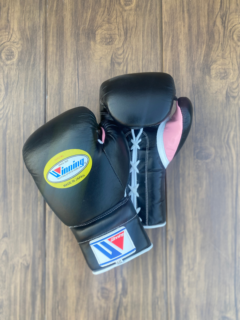 Winning Boxing Gloves Black/Pink Boxing Training
