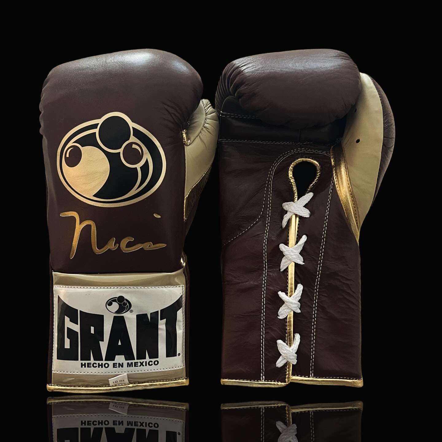 Boxing Gloves Set, Brown/Gold Boxing set, Boxing Head Guard