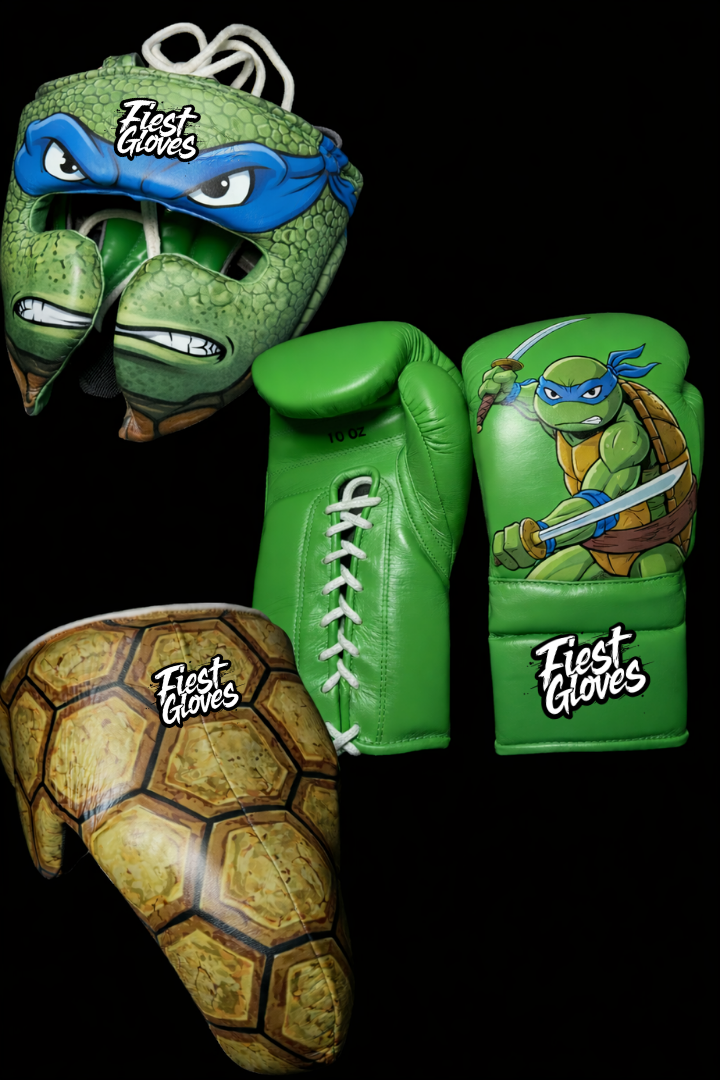 Fiest Winning Style Boxing Set Green/Blue Top-Grade Leather