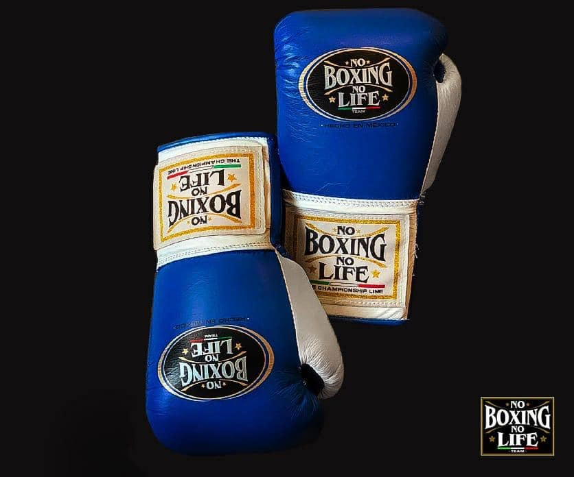 No boxing no life Blue/White boxing gloves, premium soft training gear