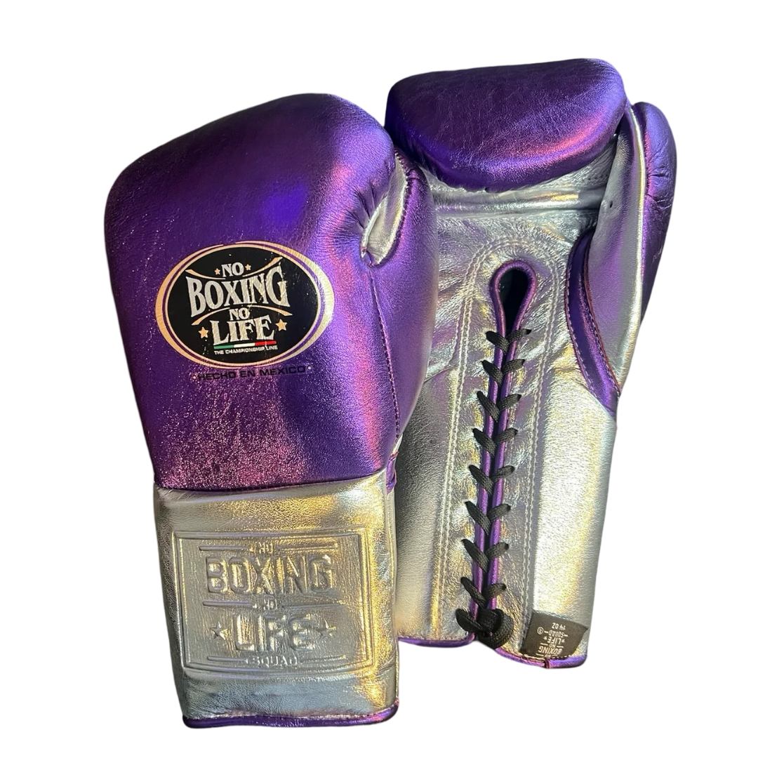No boxing no life Silver/Purple boxing gloves 4-24oz , professional soft-fit sparring gear