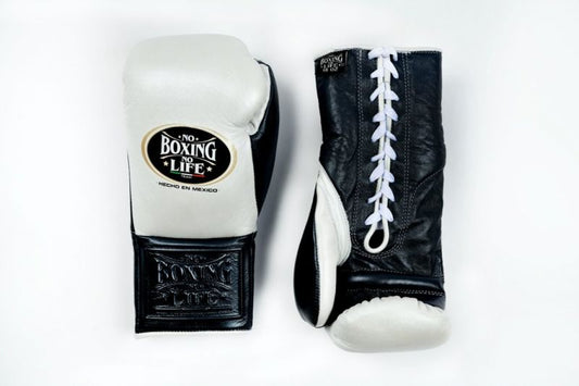 No boxing no life White/Black boxing gloves, soft-padding sparring training gear