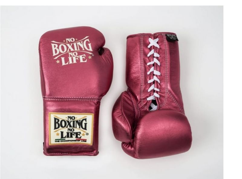 No Boxing No Life Boxing Gloves Dark-Pink Durable Leather