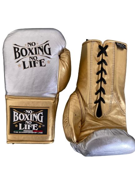 No boxing no life Silver/Gold boxing gloves , ultra-soft sparring gloves