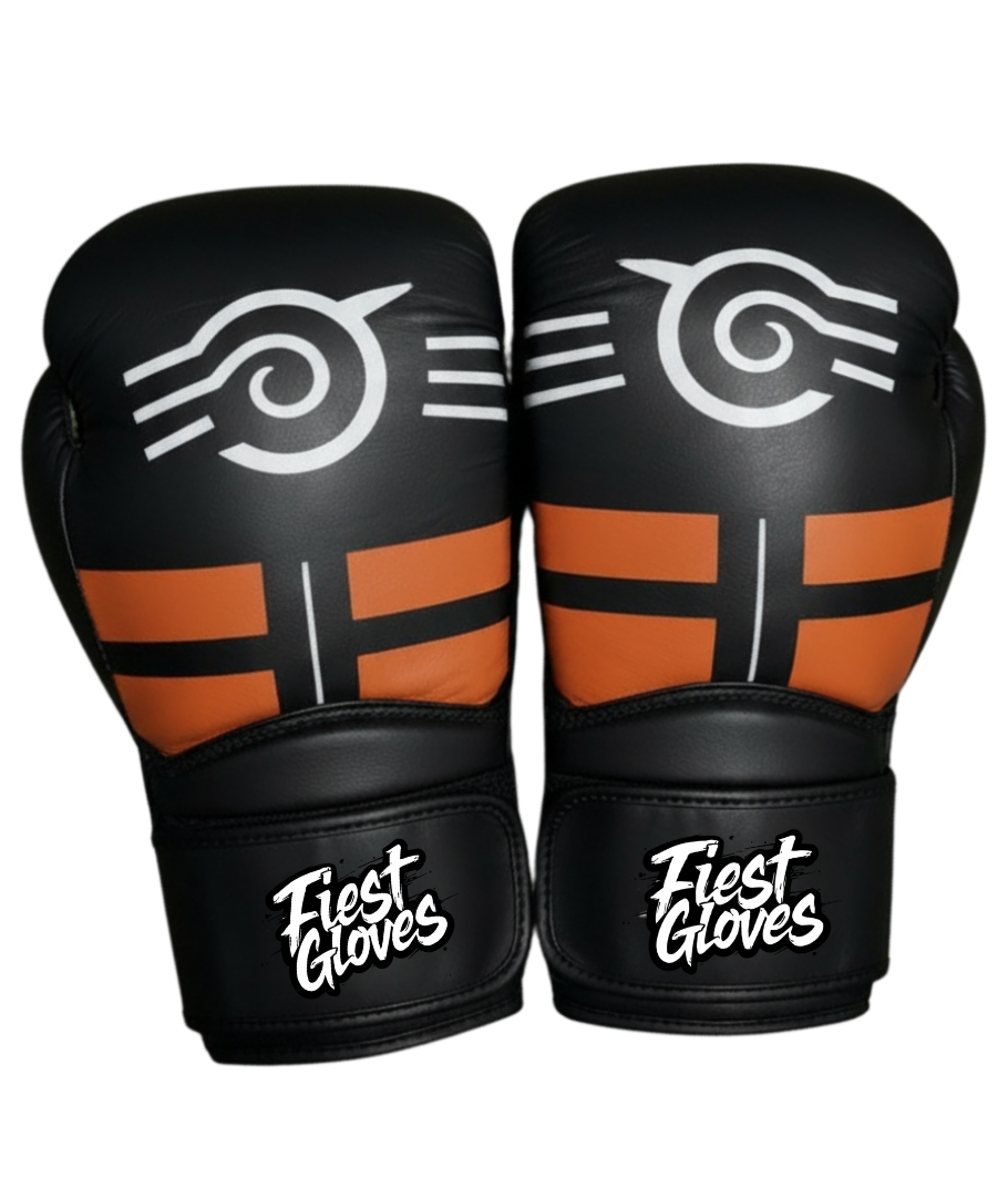 Fiest Winning Style Boxing Gloves Black/Orange/White Training Velcro