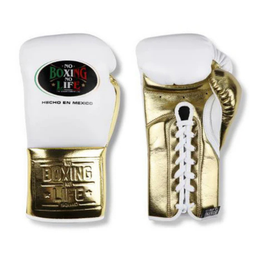 No boxing no life White/Gold boxing gloves , ultra-soft cushion gloves