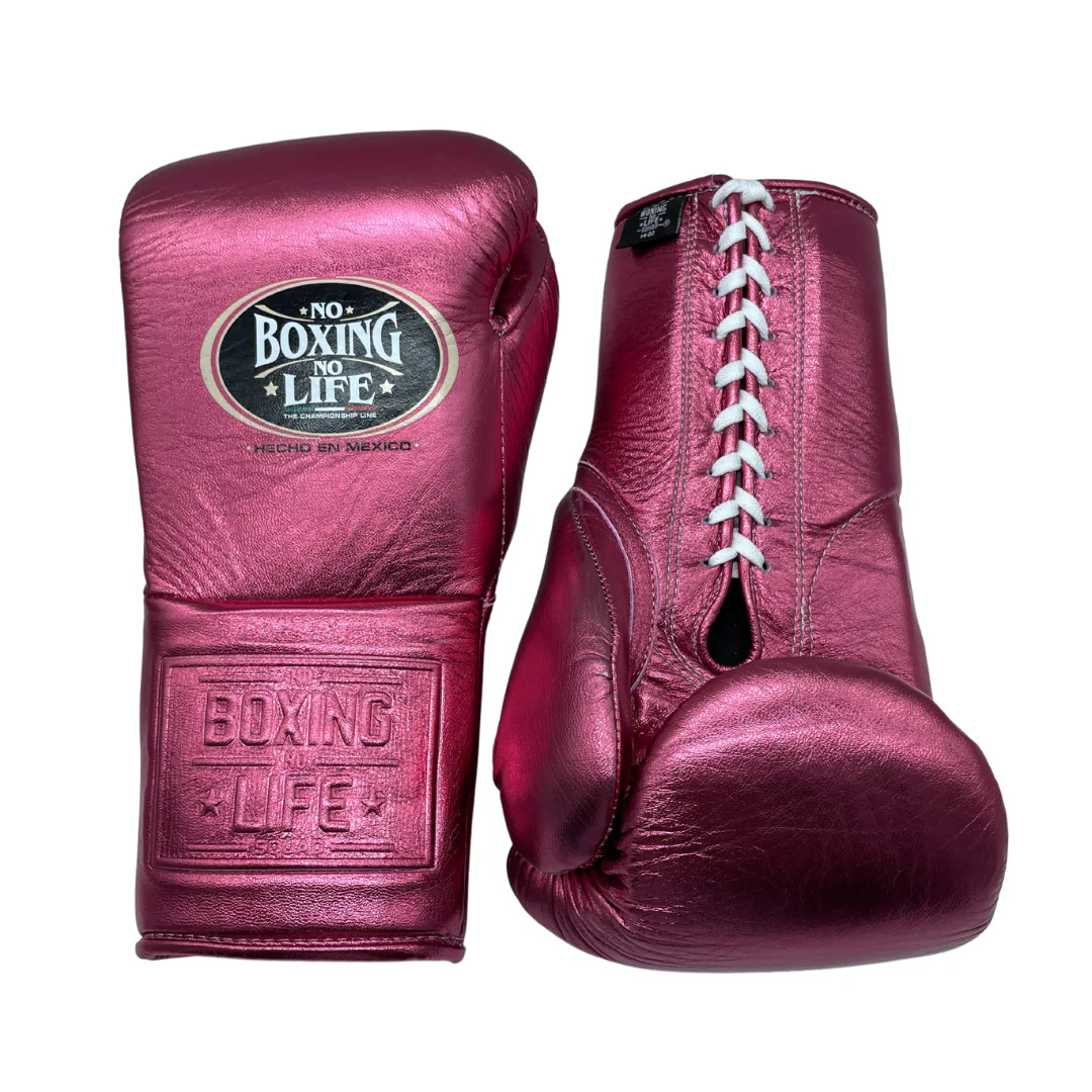 No Boxing No Life Boxing Gloves Dark-Pink Leather