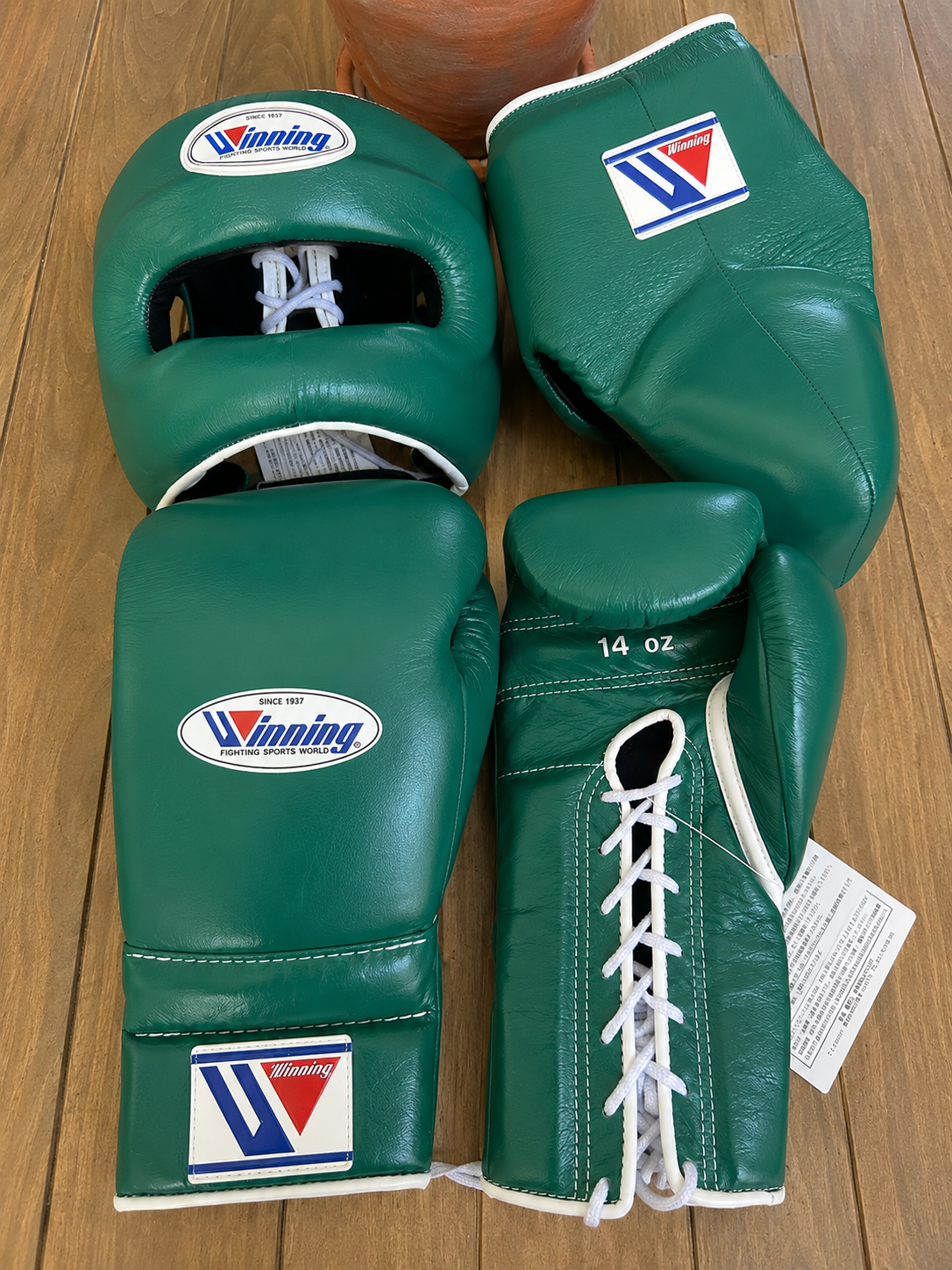 Winning Boxing Set Teal Customizable Leather