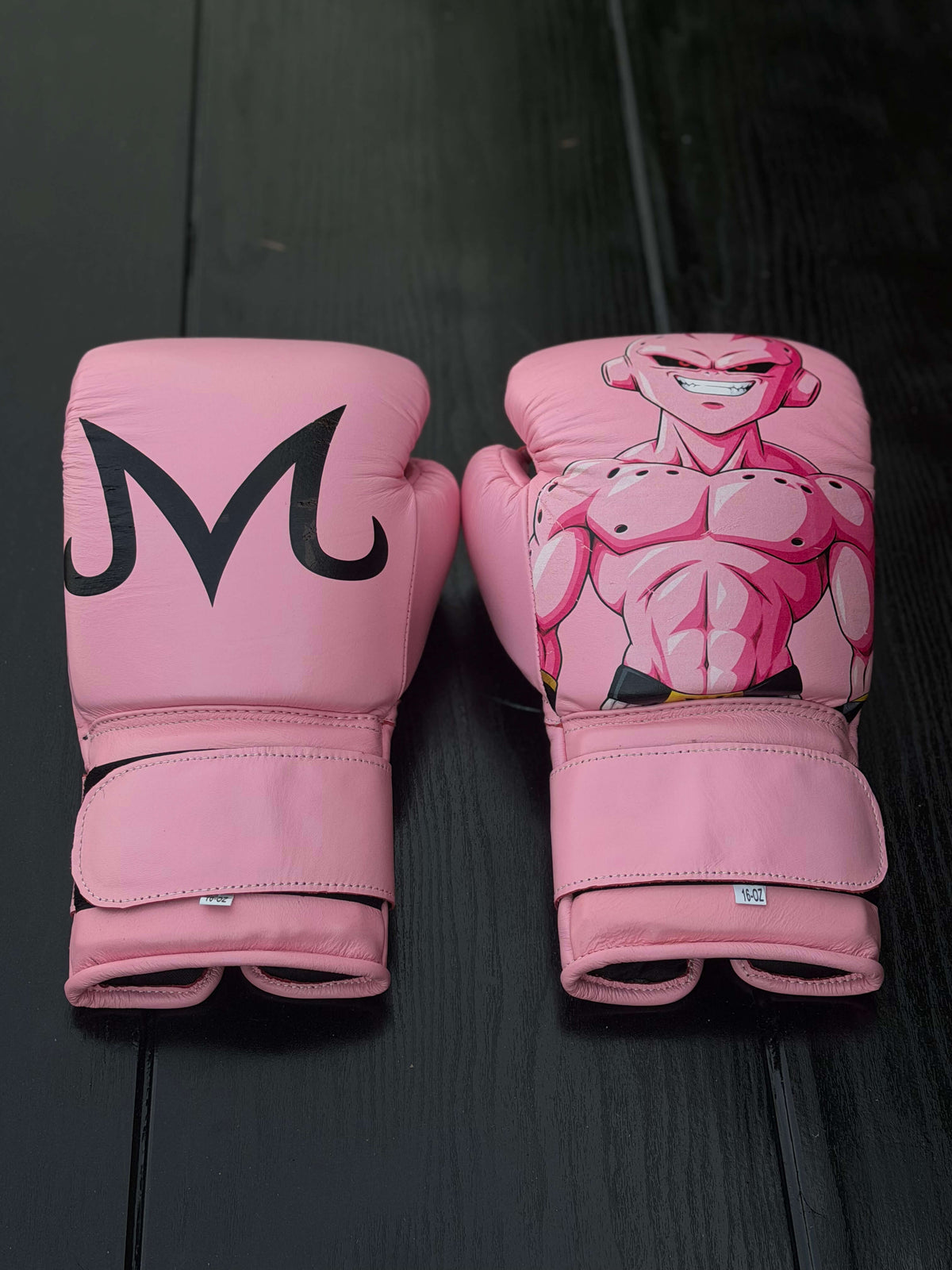 Fiest Winning Monji Style Boxing Gloves Pink Leather Training Gloves Back View