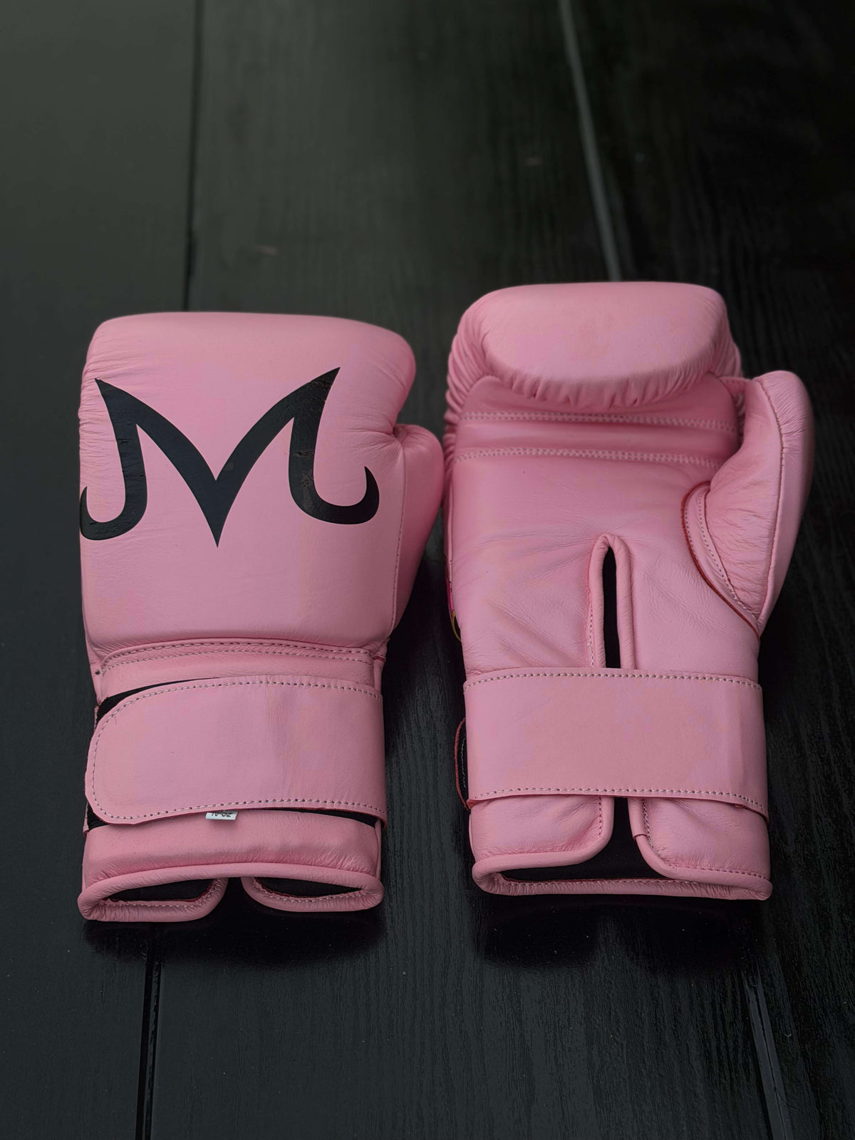 Fiest Winning Monji Style Boxing Gloves Pink Leather Training Gloves Front View