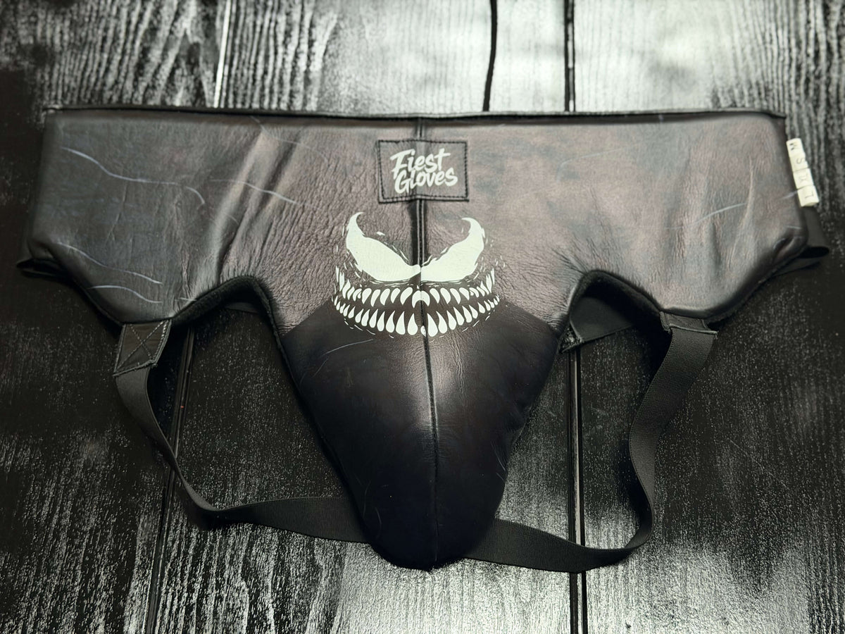 Fiest Winning Venum Style Boxing Sets Black Leather Groinguard
