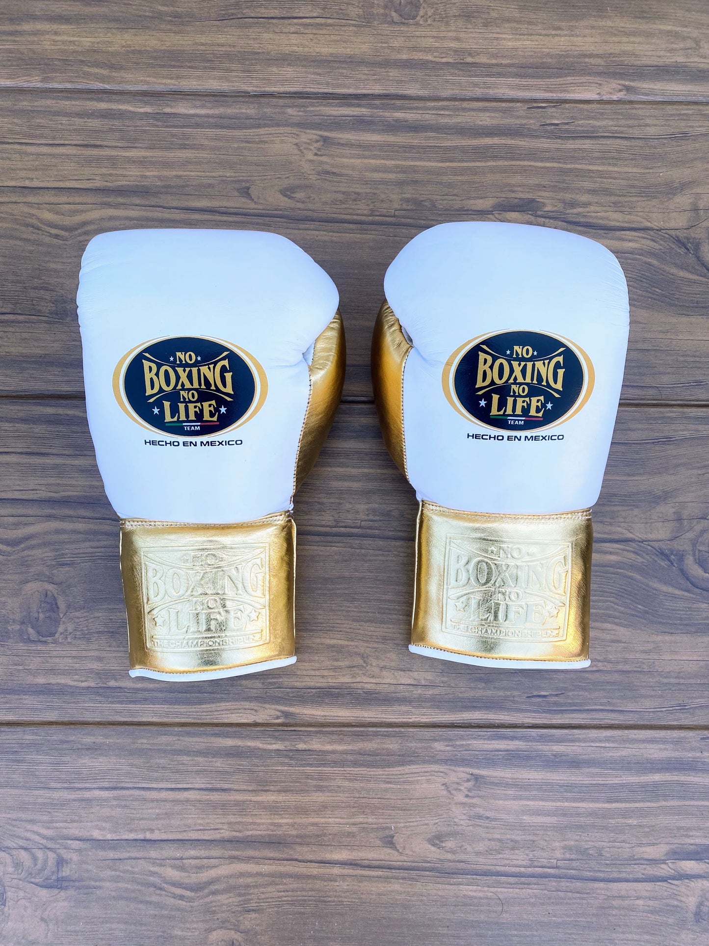 No Boxing No Life White/Gold Premium Training Boxing Gears | Customizable
