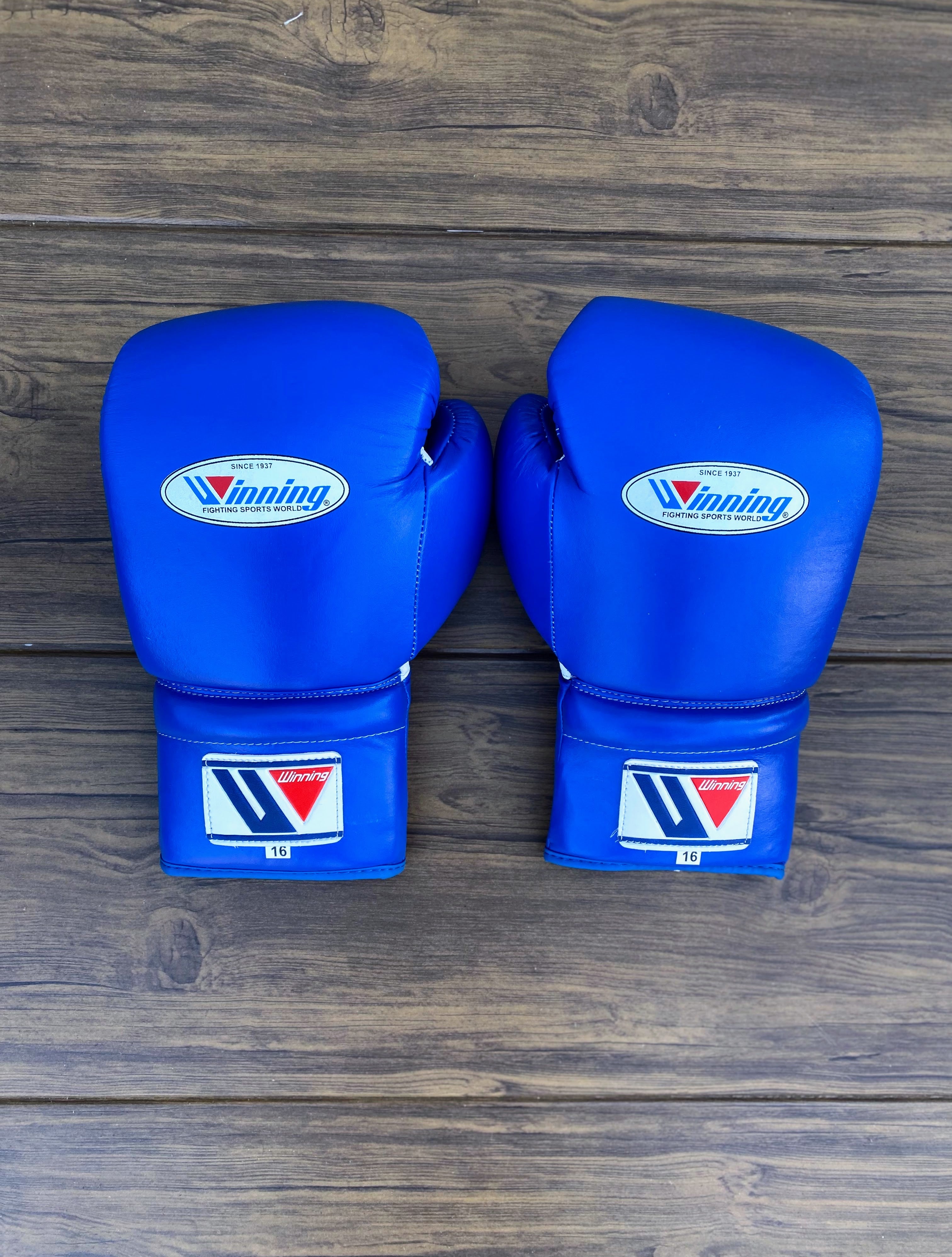 Winning Boxing Gloves Navy-Blue Leather