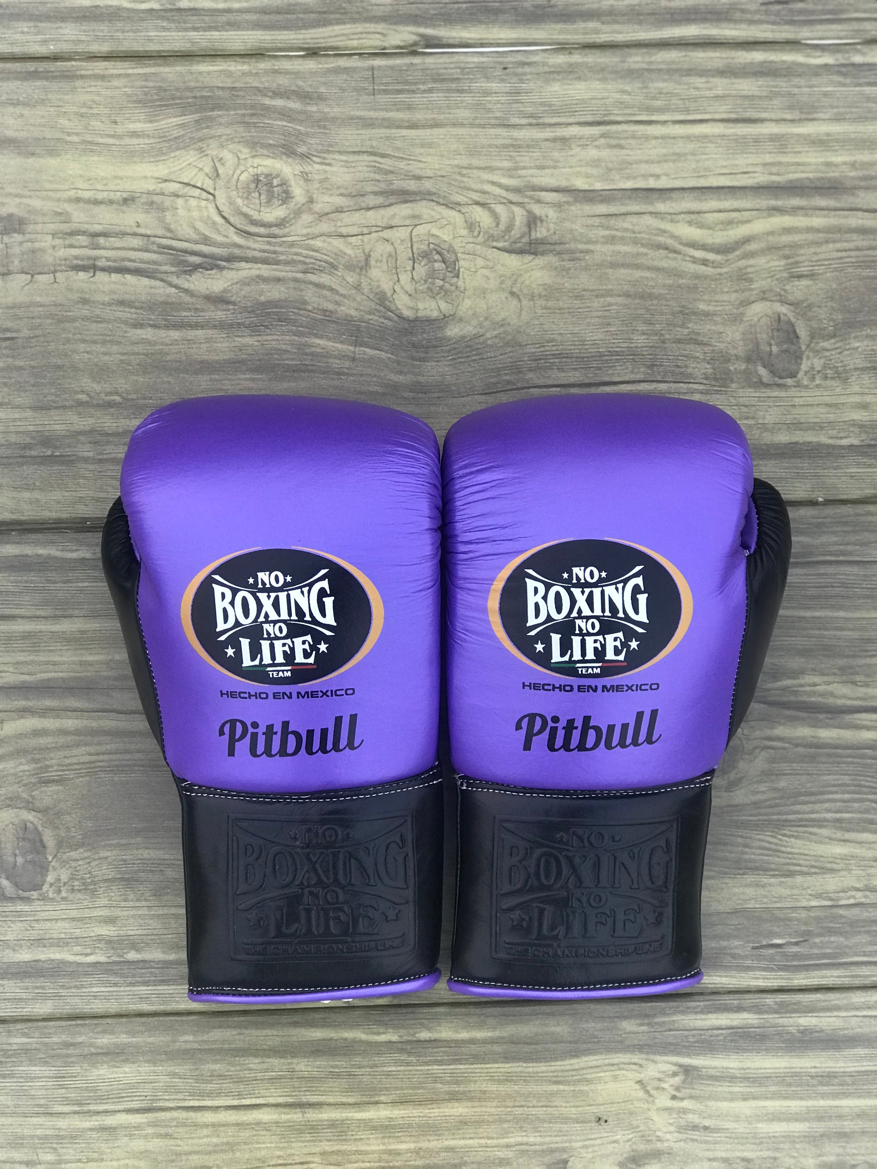 No Boxing No Life Boxing Gloves Purple/Black Comfort Leather