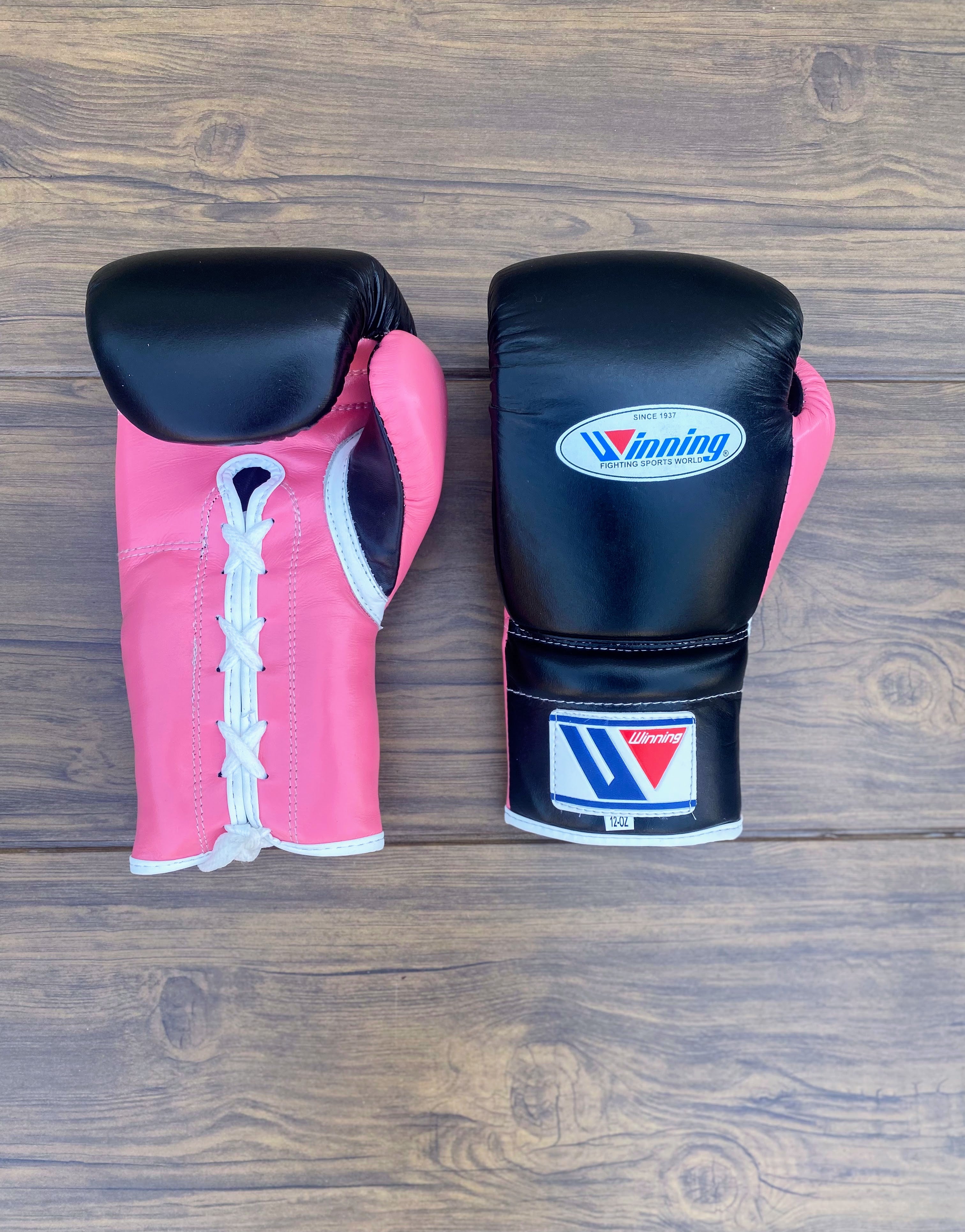 Winning Boxing Gloves Black/Pink Boxing Training