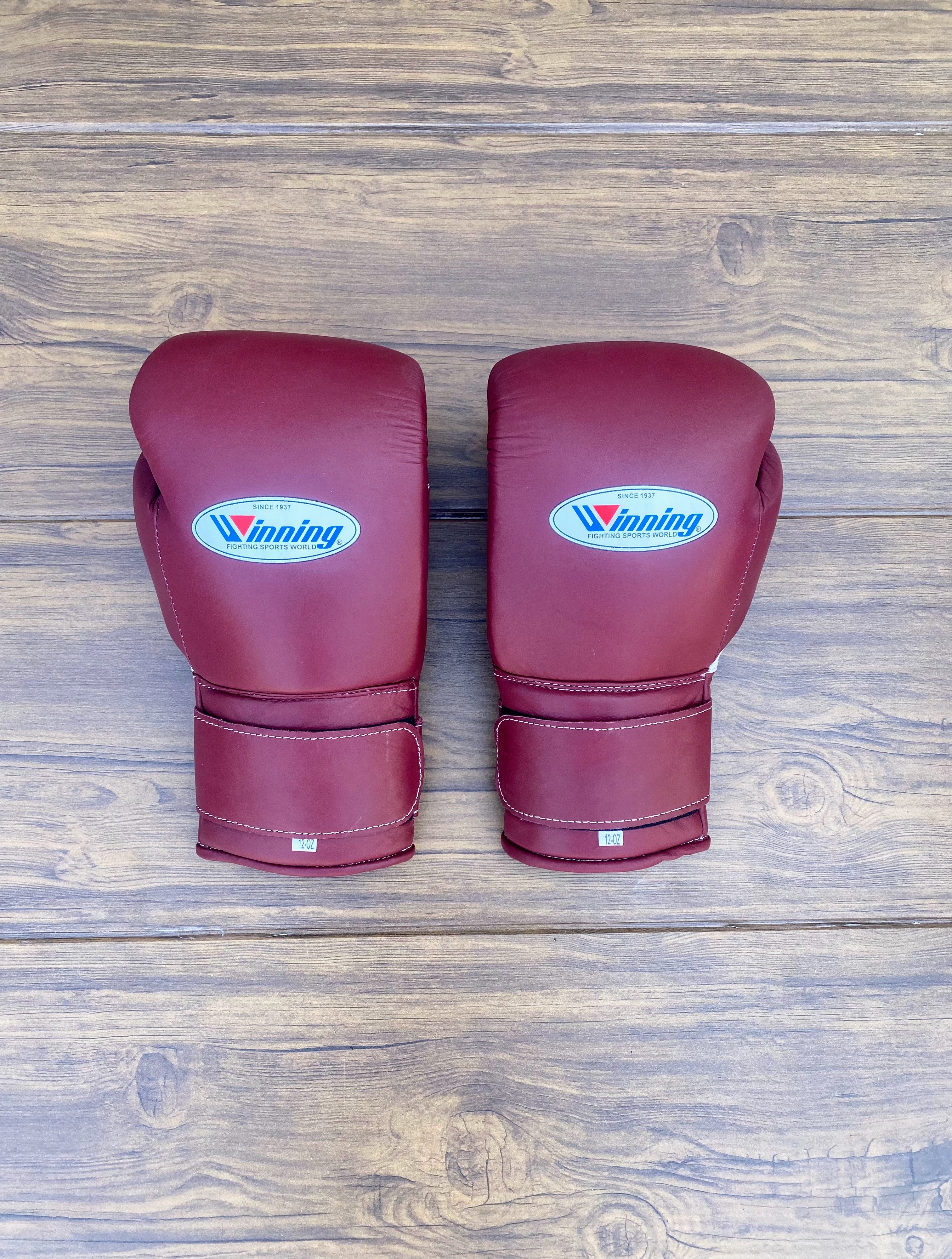 Winning Boxing Gloves Dark-Pink Leather