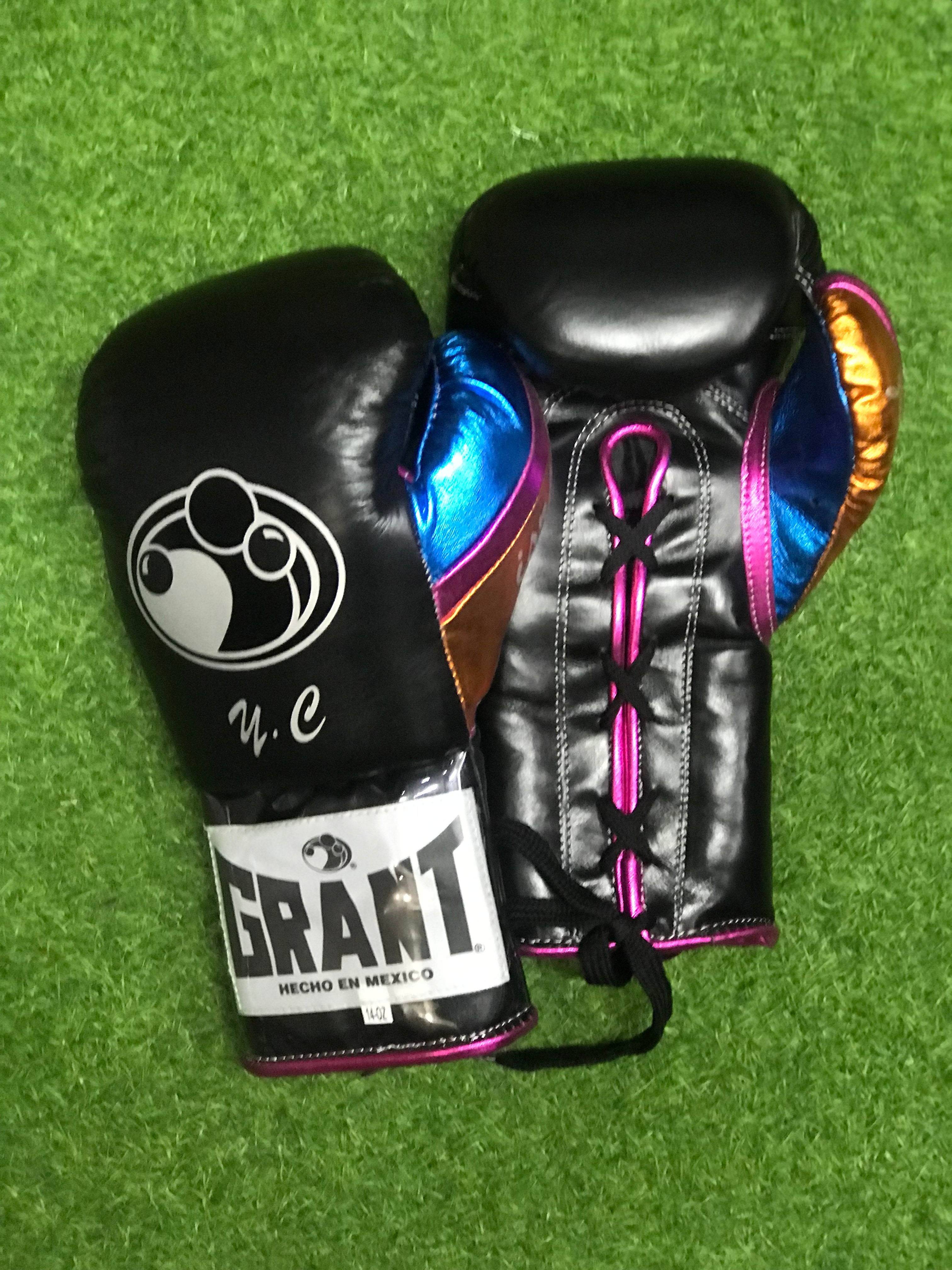 Grant Boxing Gloves Black/Blue/Pink Comfort Leather