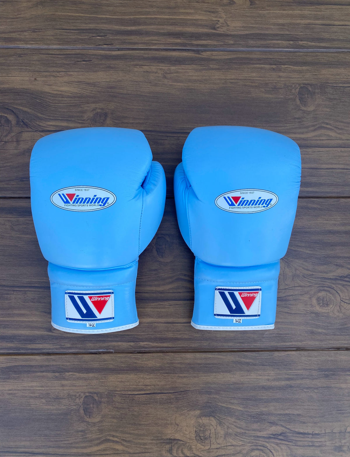 Winning Boxing Gloves Blue Durable Leather