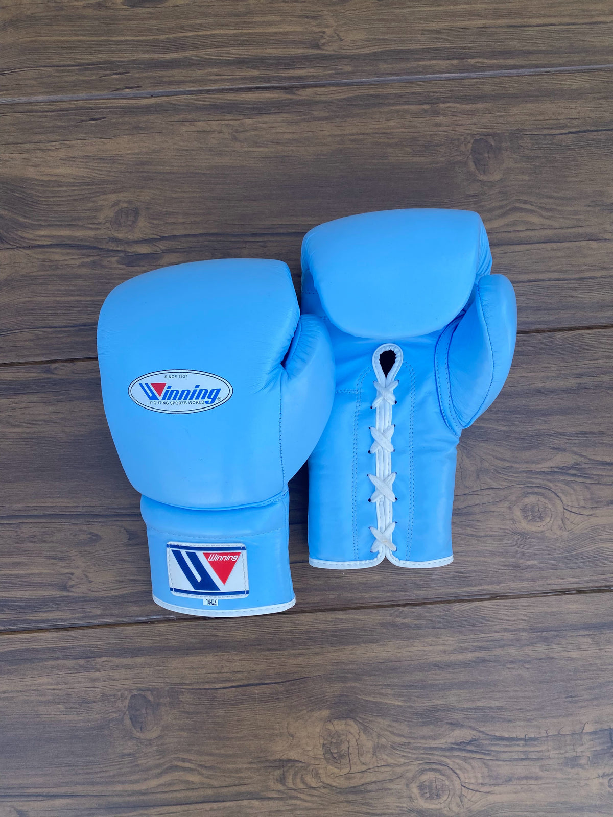 Winning Boxing Gloves Blue Durable Leather