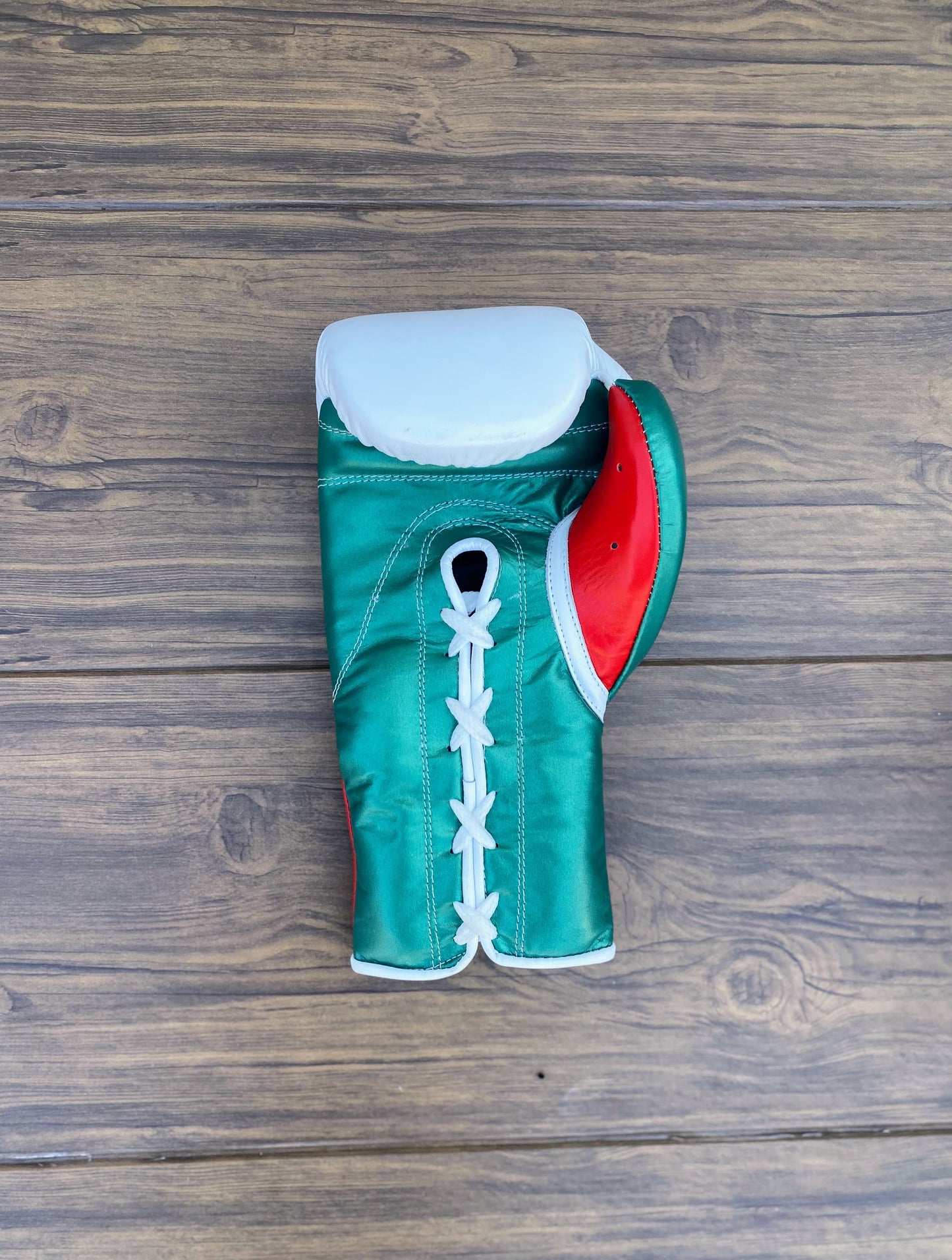 No boxing no life White/Green boxing gaers , premium soft-padding sparring gloves