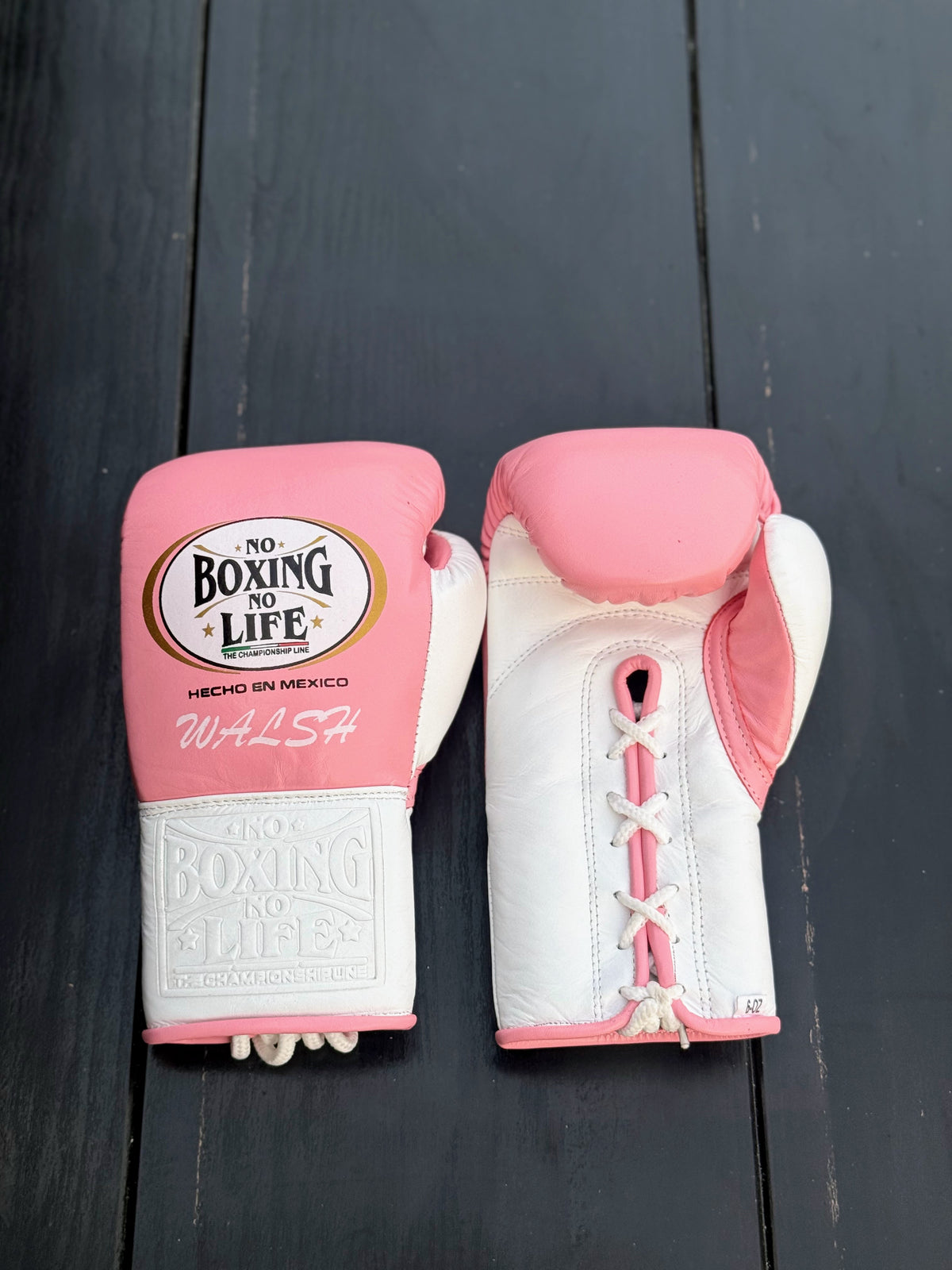 No Boxing No Life Boxing Gloves Pink/White Custom made