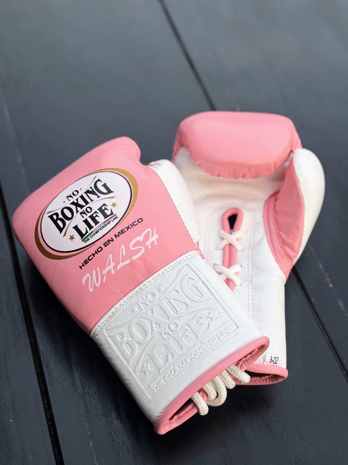 No Boxing No Life Boxing Gloves Pink/White Custom made