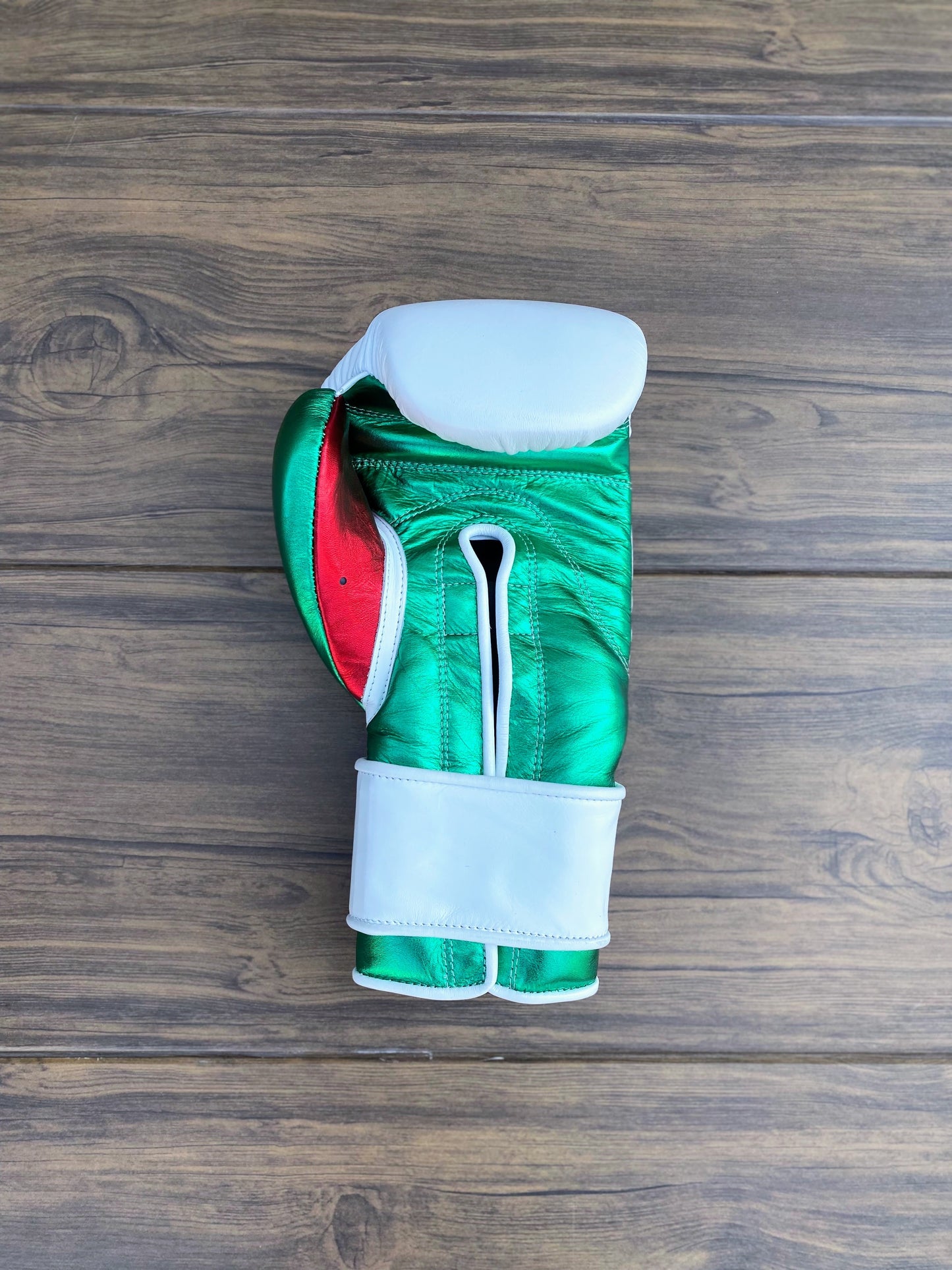 No boxing no life White/Green boxing gloves, premium soft-padding sparring gear