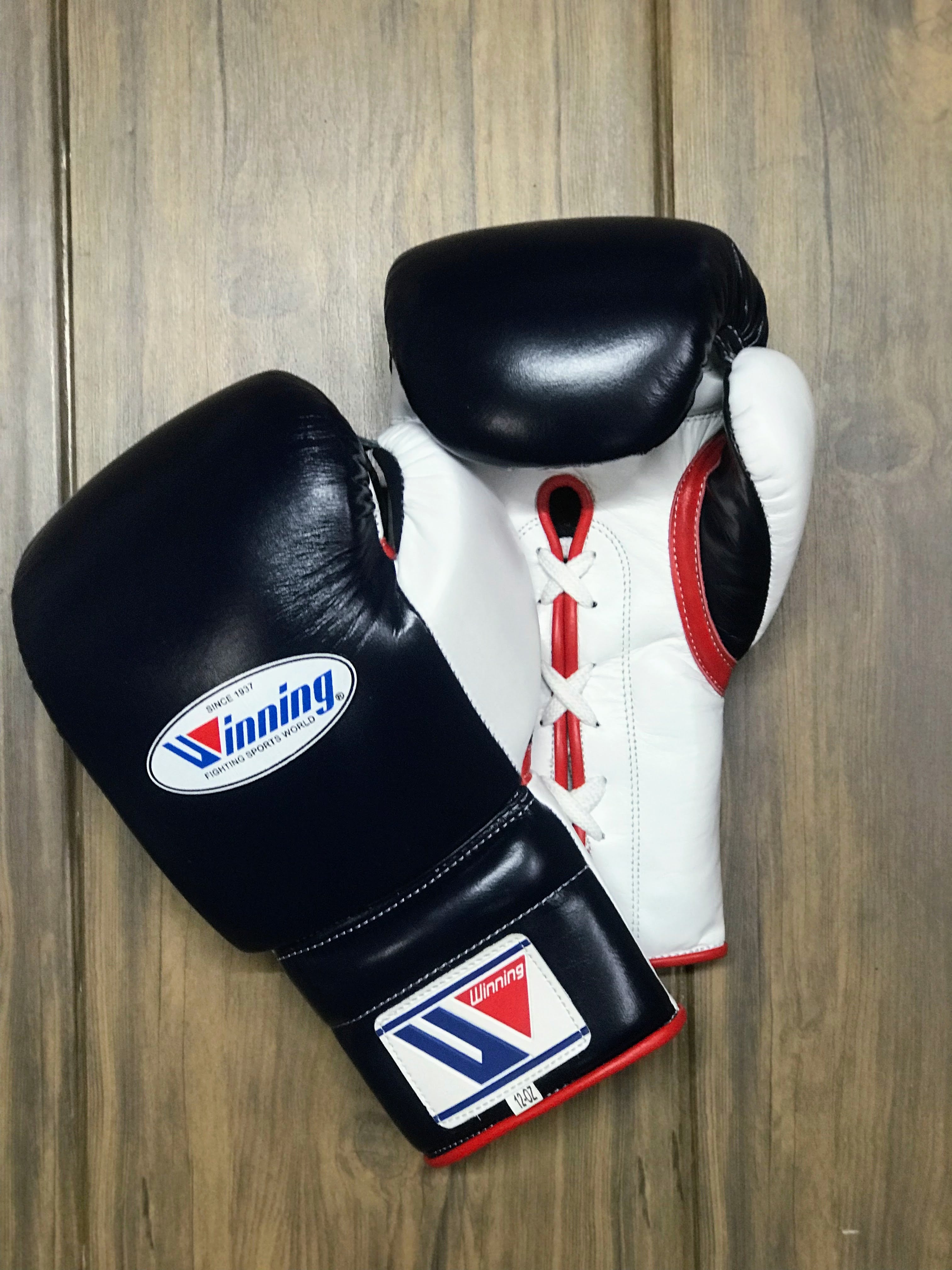 Winning Boxing Gloves Black/White/Red Customizable