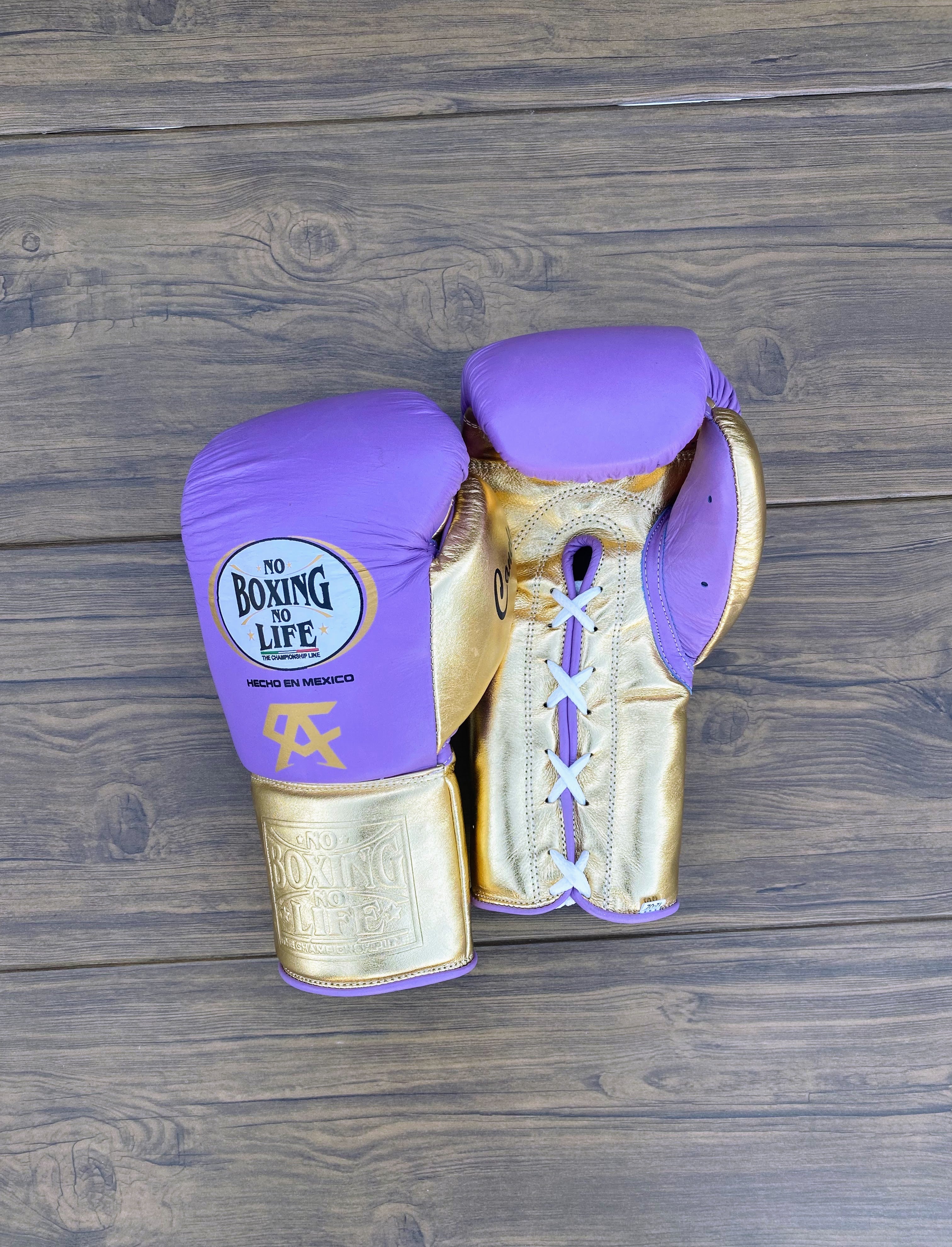 Customizable boxing glove, High Quality Gloves Purple/Gold