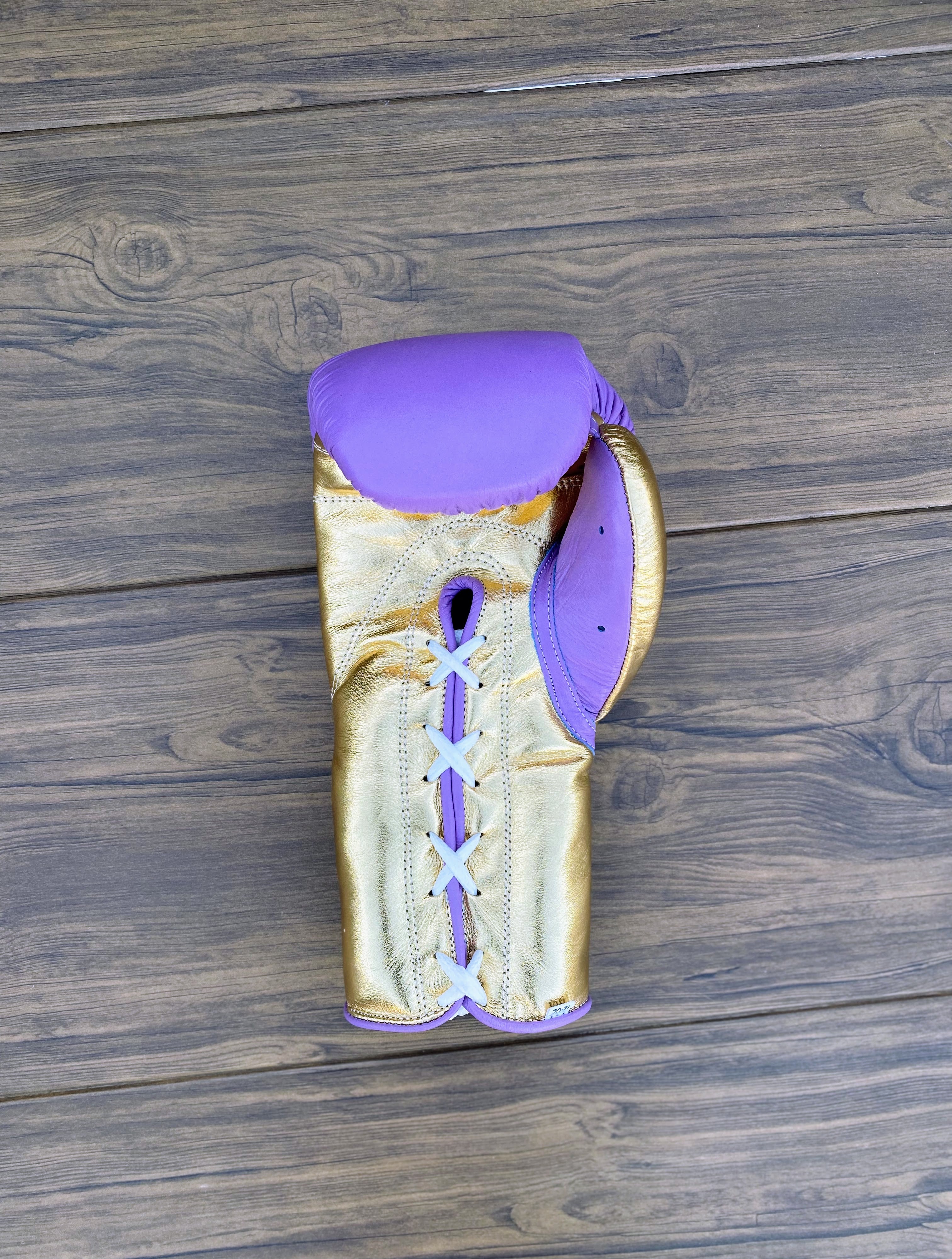 Customizable boxing glove, High Quality Gloves Purple/Gold