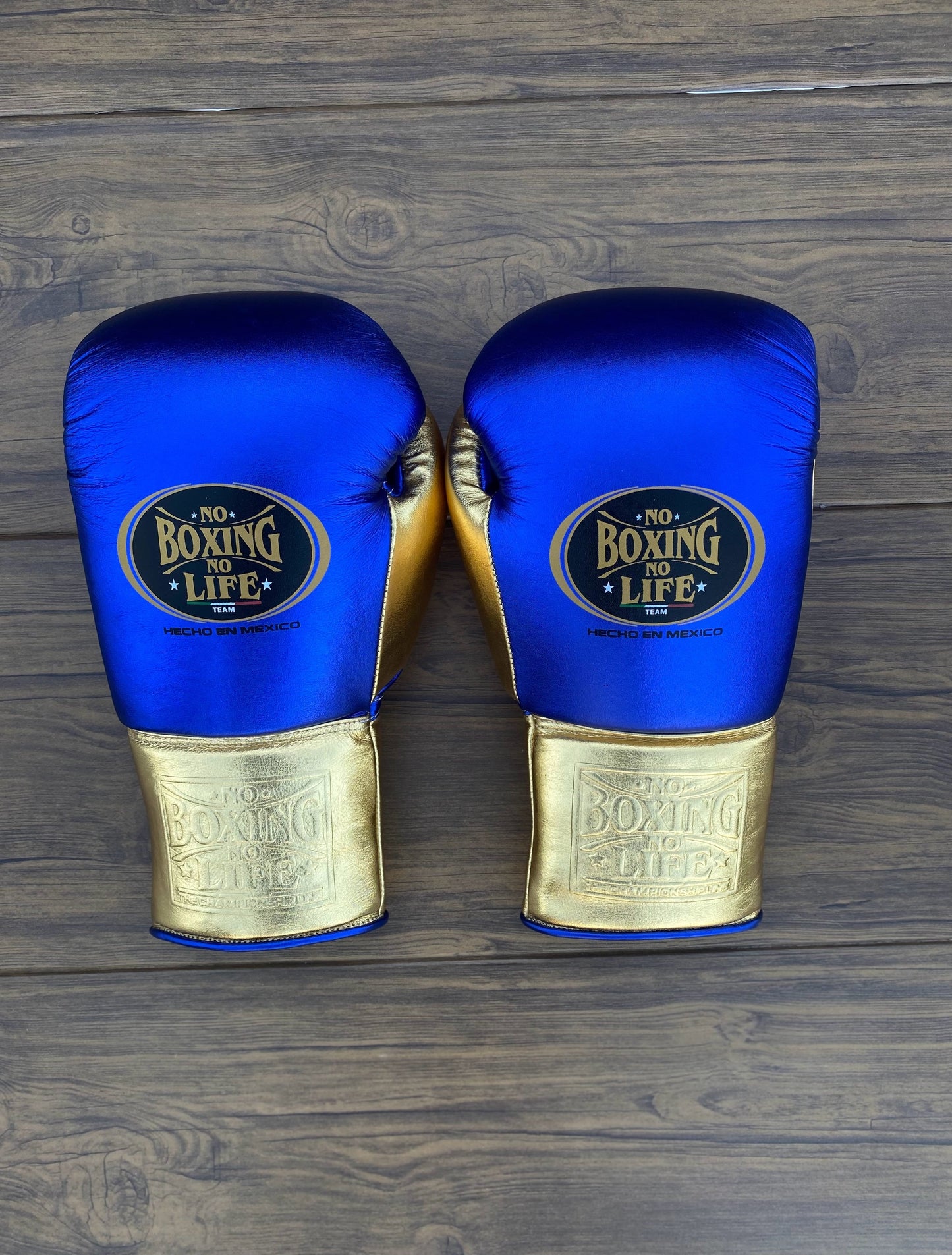 No boxing no life Blue/Gold boxing gear 4-24oz , professional soft-fit sparring gear