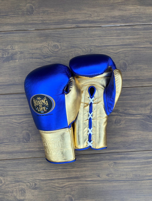 No boxing no life Blue/Gold boxing gear 4-24oz , professional soft-fit sparring gear