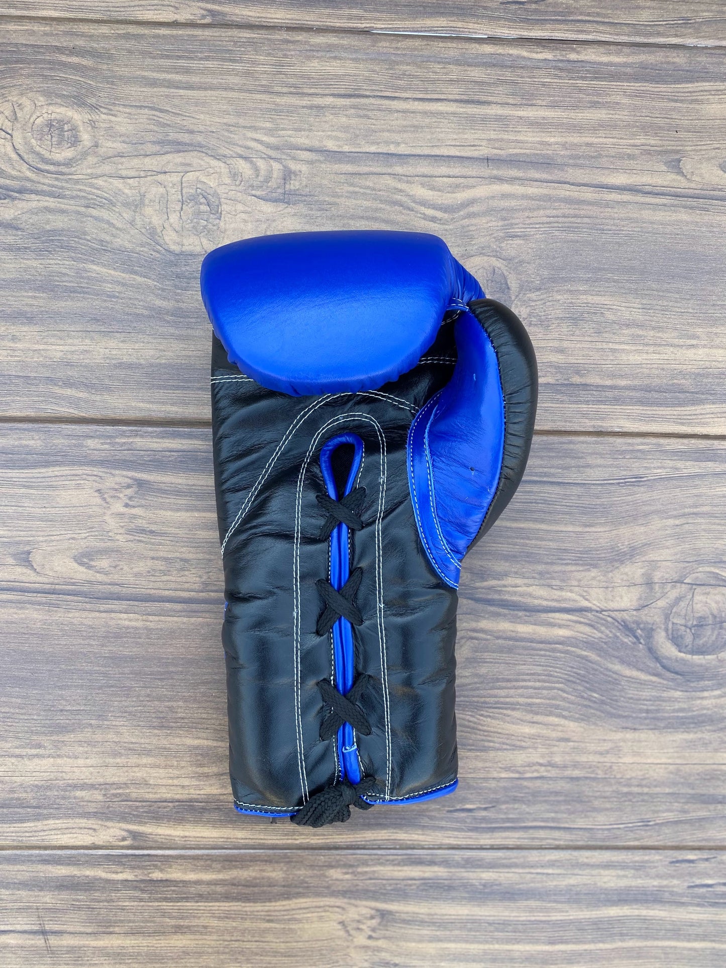 No Boxing No Life Blue/Black Professional Sparring Boxing Gloves | Customizable