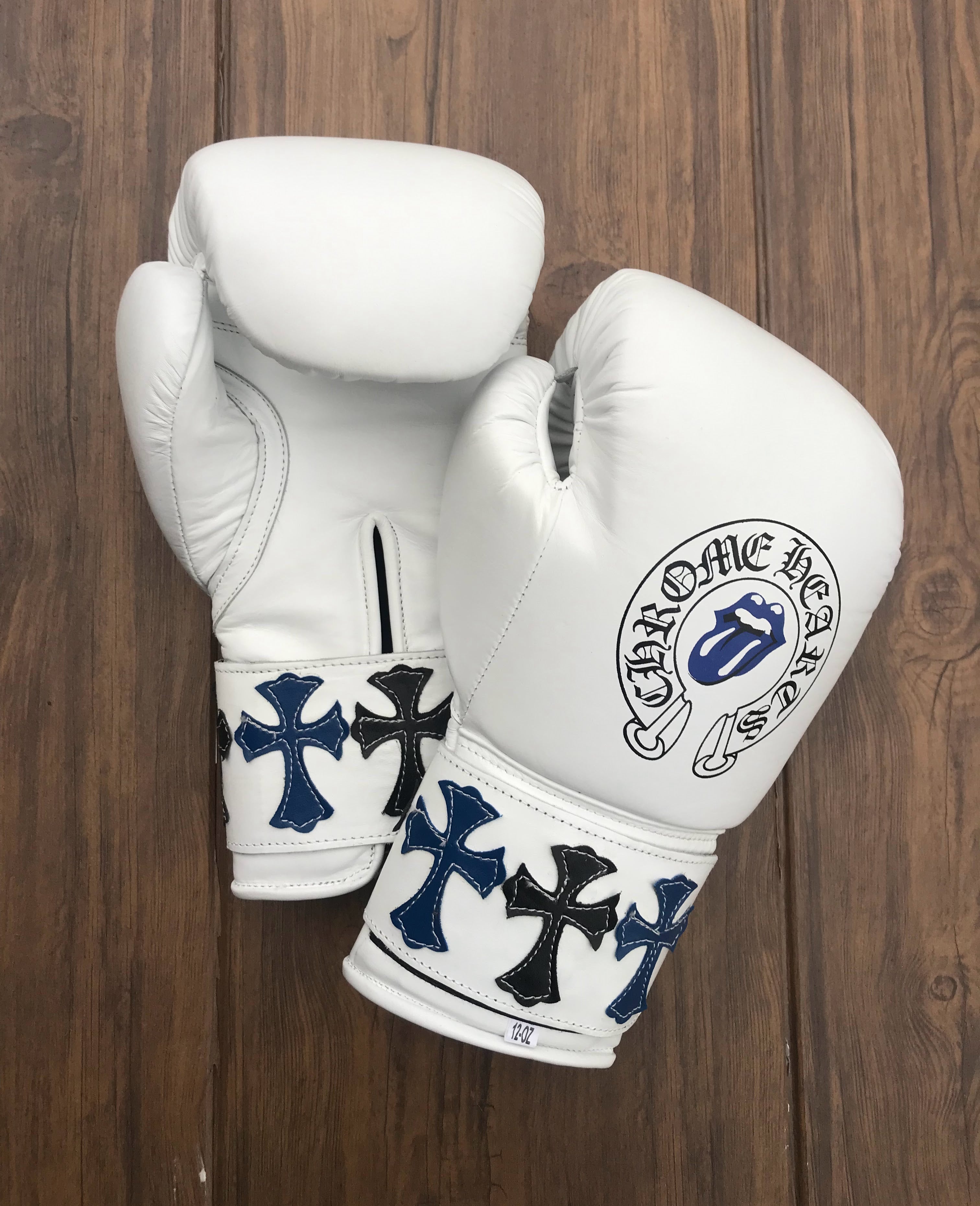 Winning Boxing Gloves White/Blue Comfort Leather