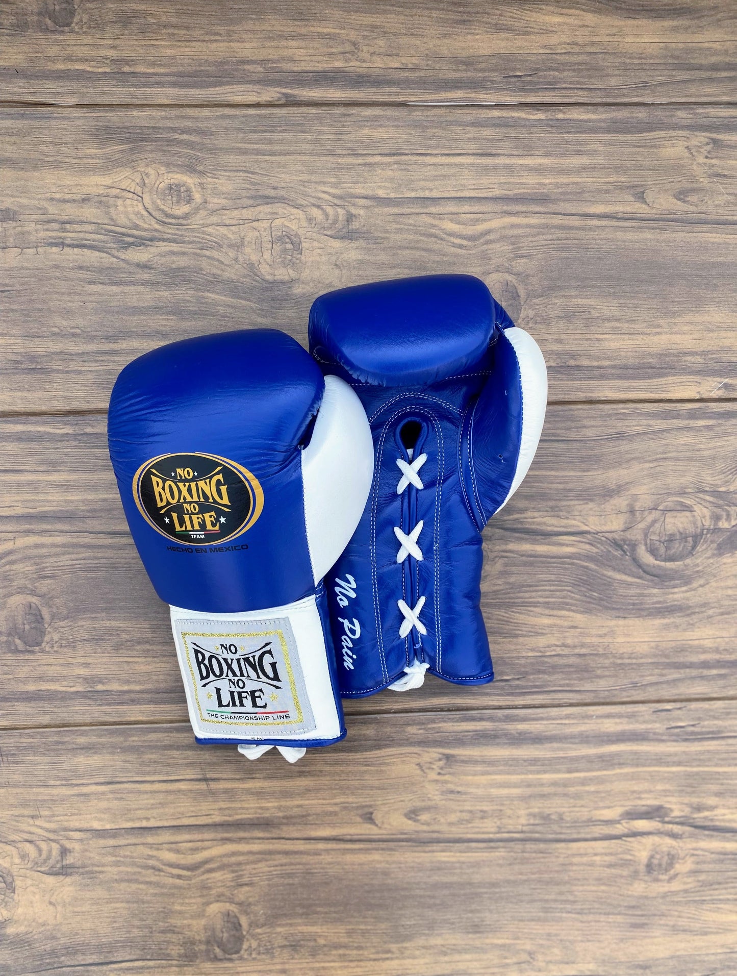 No boxing no life White/Blue boxing gloves 4-24oz , professional sparring gear